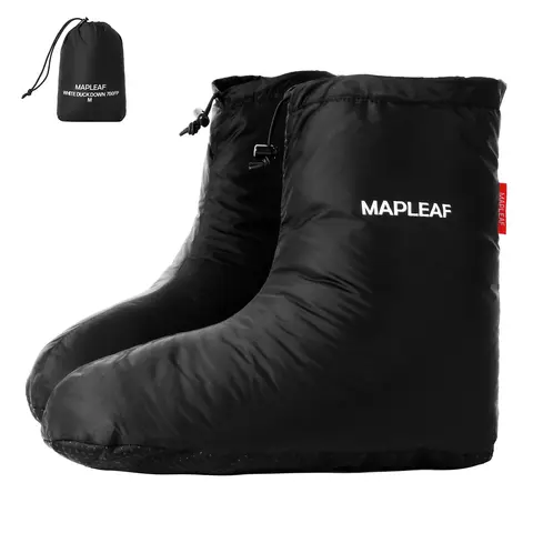Mapleaf 덕다운 양말, 침낭 액세서리, 야외 캠핑 슬리퍼, 부드러운 양말, 남녀공용 따뜻한 방수 경량 양말