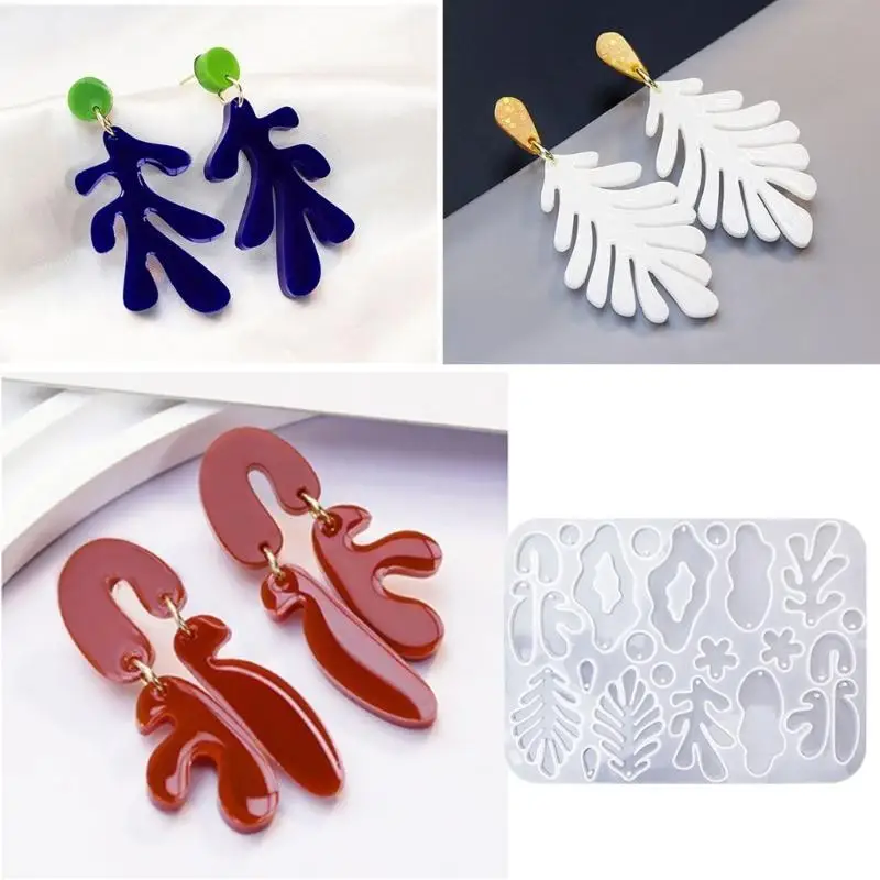 A52E 3D Unregelmäßige Silikon Formen DIY Harz Ohrring Schmuck Anhänger Form – Detail 10