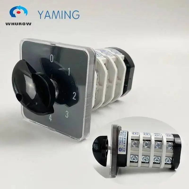 YMZ12-32/4 Cam Rotary Switch 5 Positions 32A 690V 4 Stages Silver Contact 16 Terminals Universal Changeover Switches