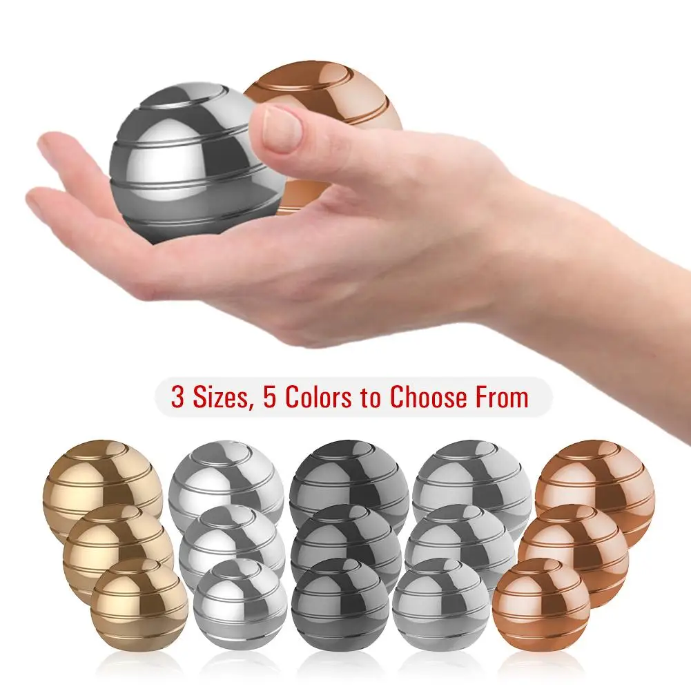 Desktop Stress Relief Spinner Aluminum Alloy Anti-stress Hypnosis Rotary Gyro Adult Fingertip Toy Kinetic Round Metal Gyroscope