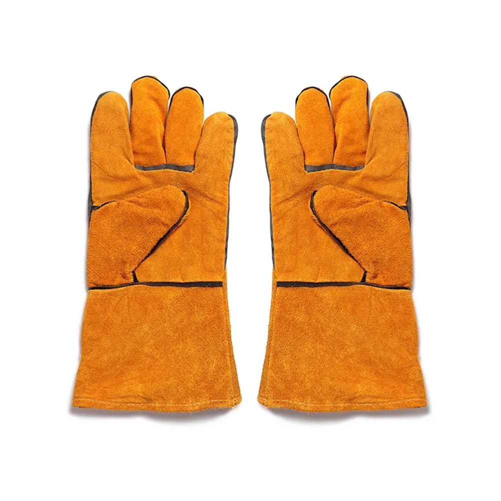 Cooking Barbecue grill gloves, Heat-resistant grill mittens, Non-slip cowhide, Microwave Kitchen Accessories