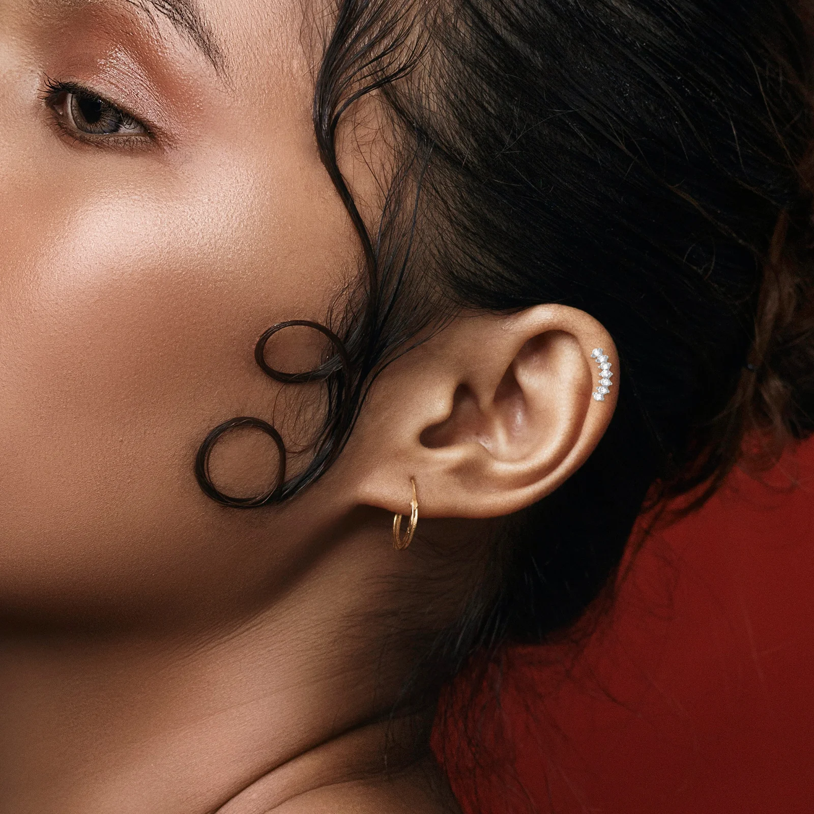 

10pcs Ear Bone Nails Zirconia Inlaid Stainless Steel Piercing Studs For Women Men Multi-Use Body Jewelry Lip Rings Fashion