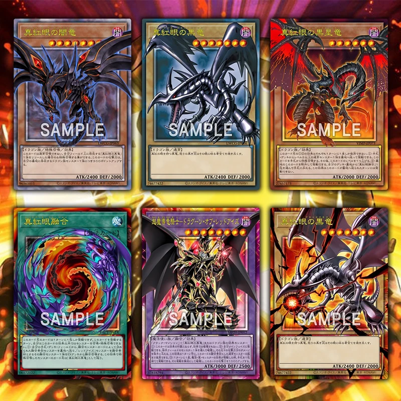 Yu-gi-oh diy sammel karten weihnachts geburtstag präsentiert rote augen schwarzer drache rote augen dunkler dragoner npr kreuz blitz