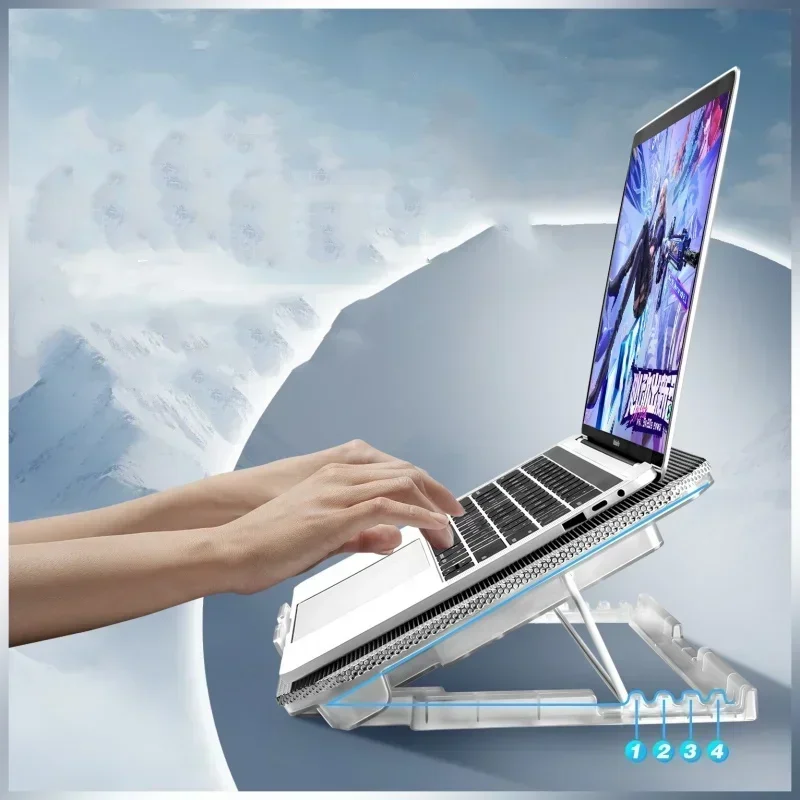 Laptop Radiator USB Ports Notebook Computer Tablet Cooler Stand Adjustable Dual Fan Cooling Bracket Laptop Tablet PC Accessories