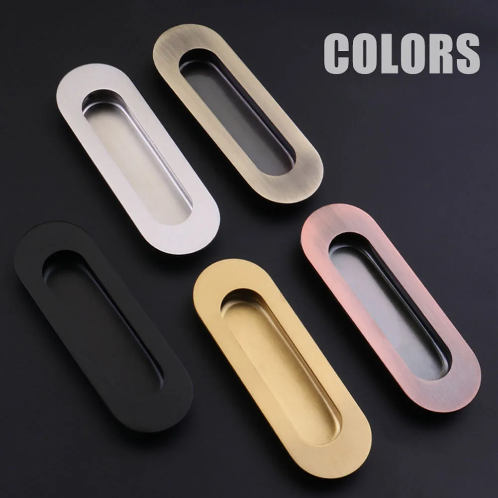 1 Pc Drawer Sliding Door Handle Puller Concealed Embedded Stainless Steel 120*40mm For Wardrobe Cabinet Door Hardware Home Decor