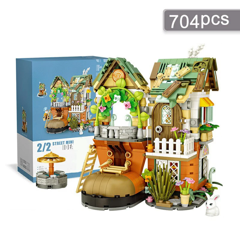 

Creative Shoe House Mini Building Blocks DIY Forest Garden House Assembly Toys Suitable for Holiday Gifts Home Decoration