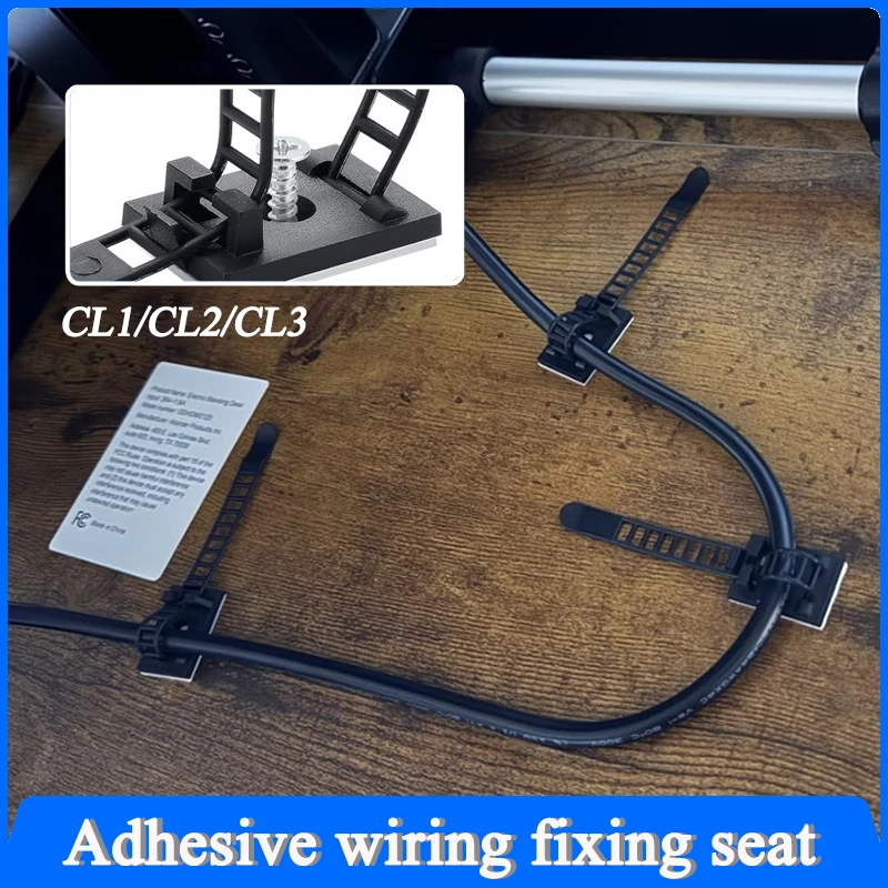 

10pcs CL-1 CL-2 CL-3 Cable Clips Self Adhesive Mount Wire Clamps Line Tie Fixed Adjustable Fasten Organizer Holder White Black