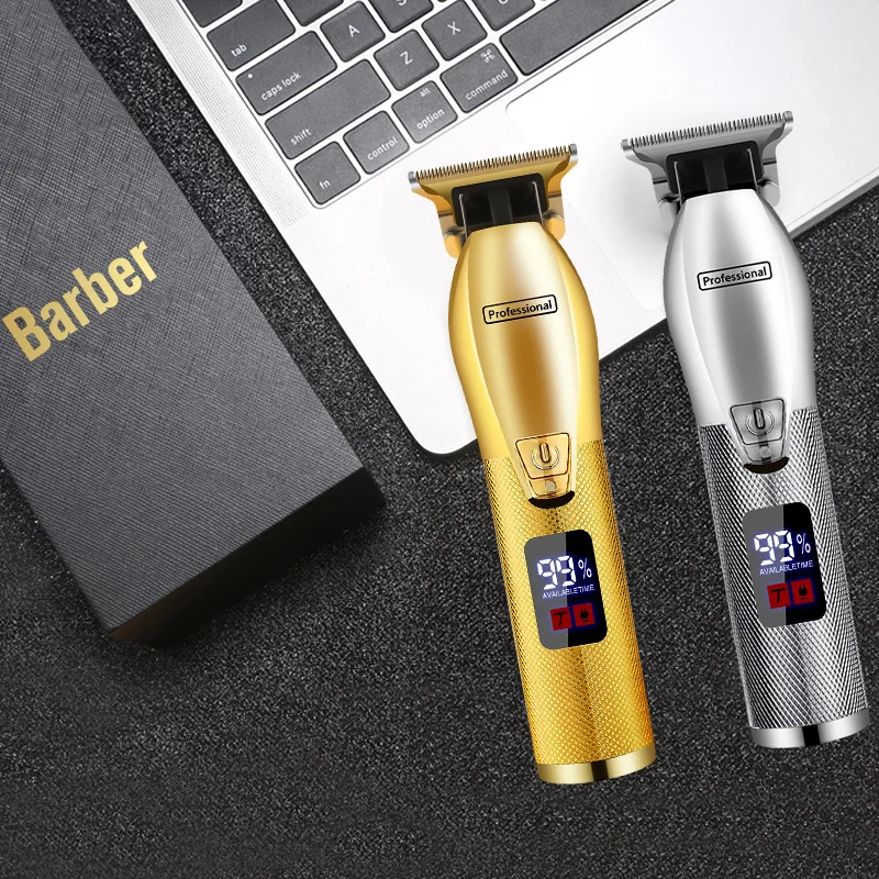 New charging LCD home hair clipper oil head electric clipper hair salon high power clipper trimming metal edge