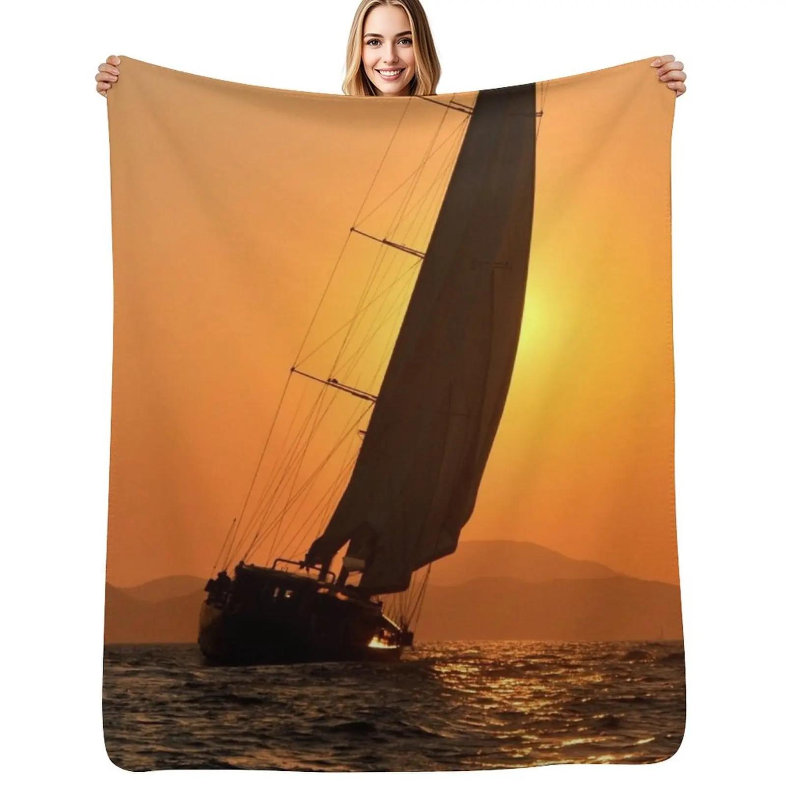 

sunset sail Throw Blanket Luxury Throw Hair Sofa Throw Warm Blankets