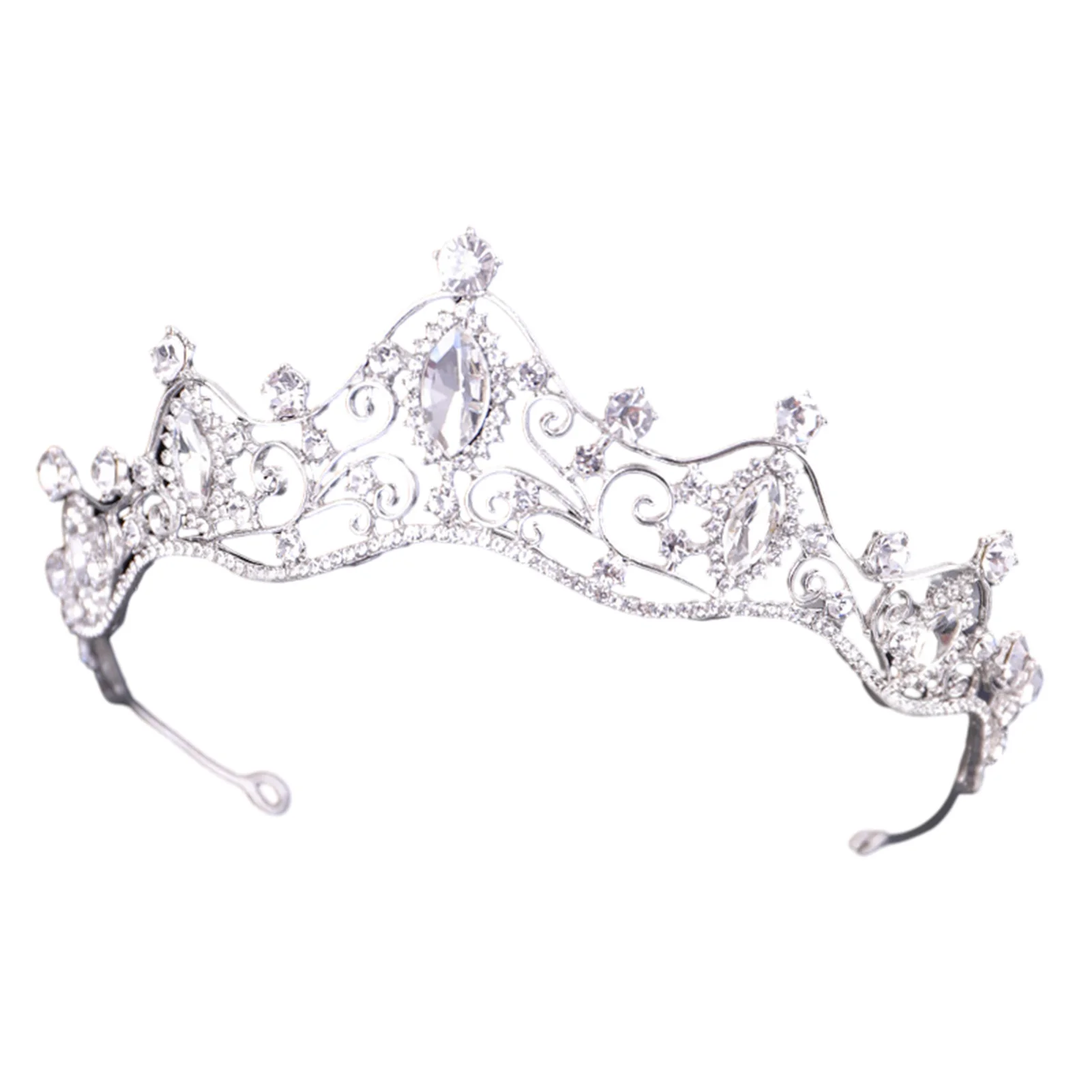 

Crystal Crown Headband Adjustable Size Headdress Crystals Decor Princess Crown for Bride Bridesmaid Princess