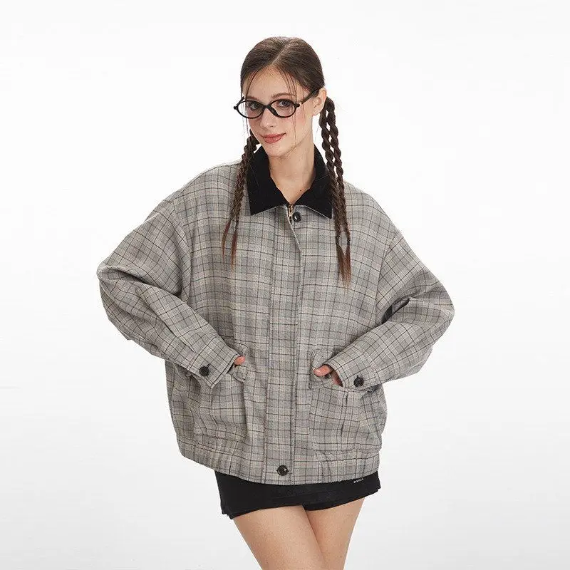 เสื้อแจ็คเก็ต HeyHenry รุ่นพรีเมียม สไตล์อเมริกัน ทรงหลวม สบายๆ สำหรับผู้ชายและผู้หญิง เสื้อโค้ทสำหรับฤดูใบไม้ร่วงและฤดูหนาว