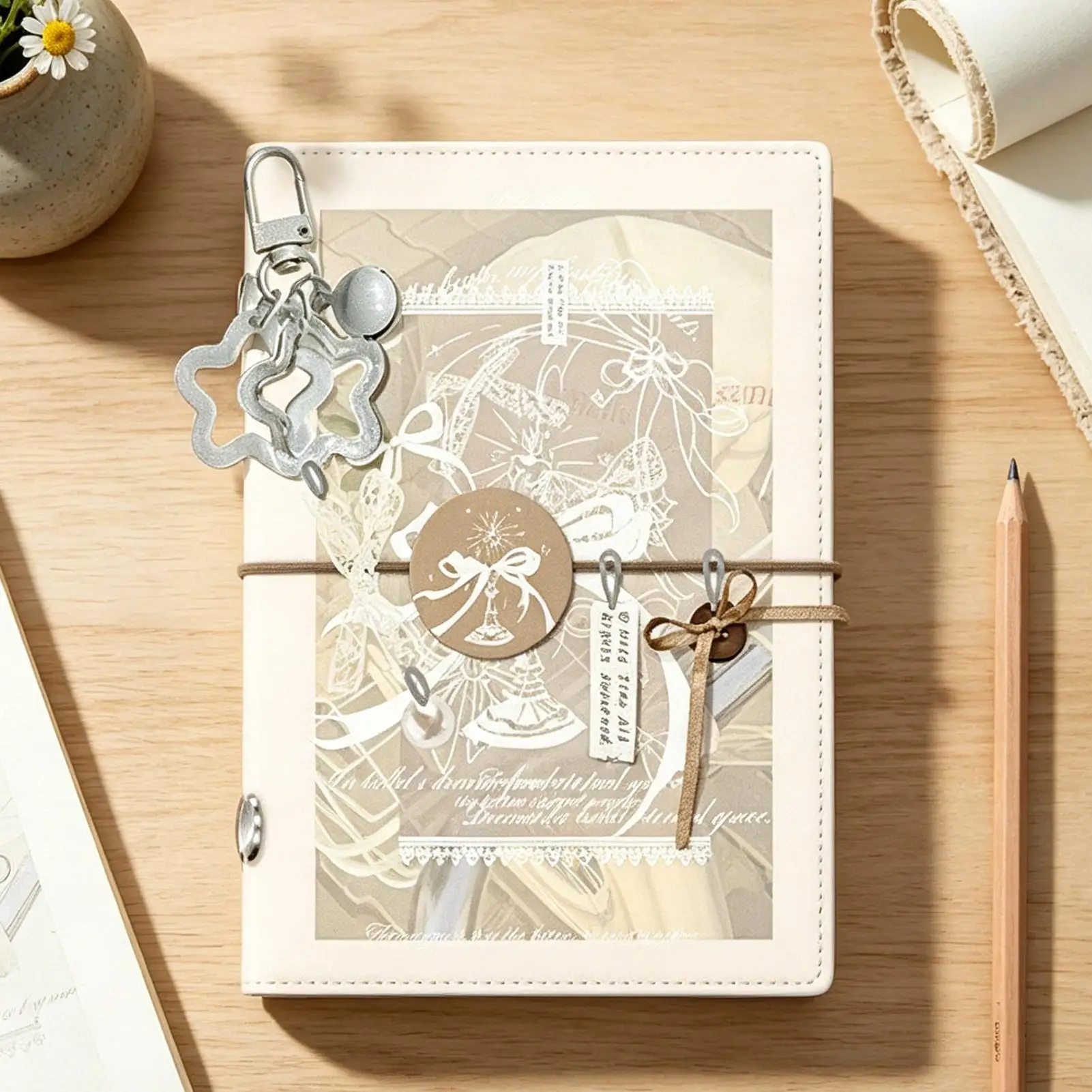 Journal Binder Loose-Leaf Refillable Portable Cute 5 Rings M5 Binder Spiral Notebooks For Home Travel Office Daily Records