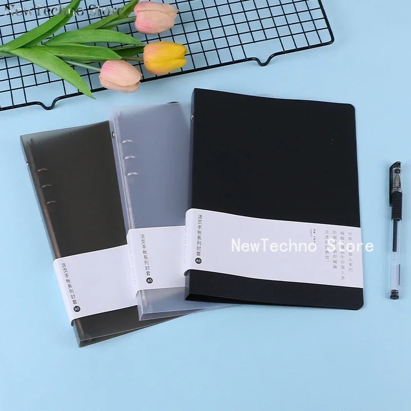 B5/A5/A6 PP 6 Holes Transparent Color Plastic Notebook Cover Case  Loose Leaf Ring Binder Diary Planner Cover