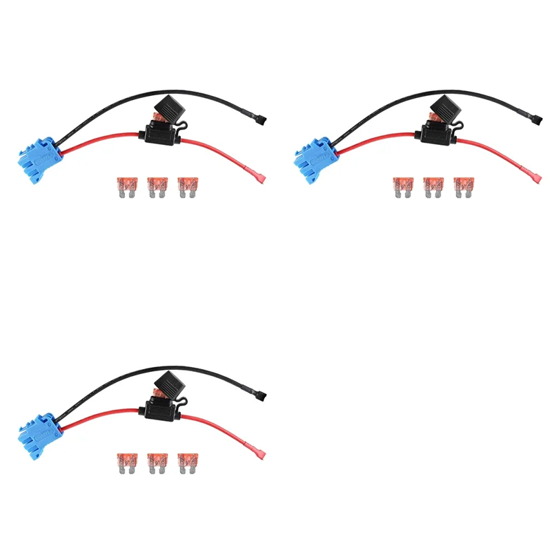 A33T-3X Conector de Fiação 12AWG para Bateria SLA 12V Peg Perego com Fusível de 40A para Bateria de Carrinho Fisher Price