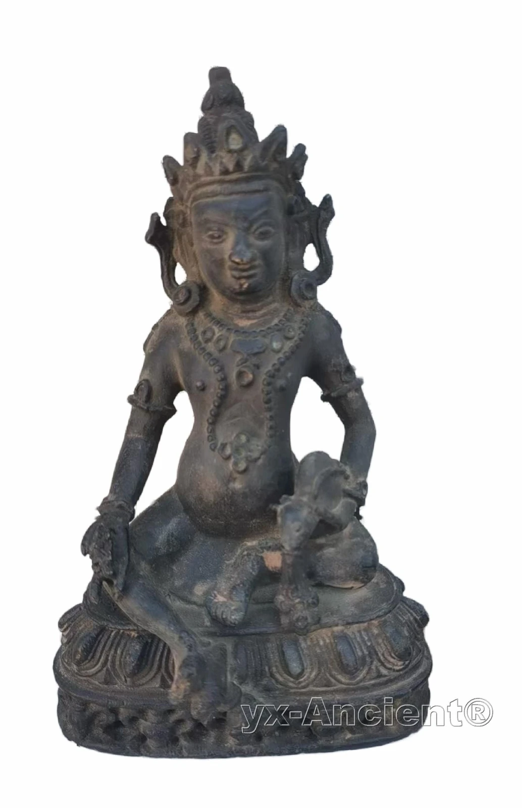 Buda, Dios de la riqueza, antigua estatua de bronce de Vajra Dharmaraja bendecida por Buda