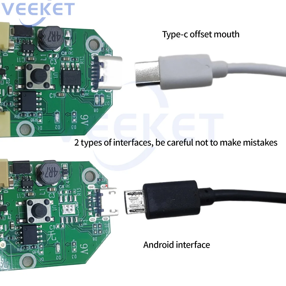 Small Fan Control Board USB Charging 3.2V For Handheld Small Table Fan Mobile Fan Flashing Blue Light Protected by Lithium