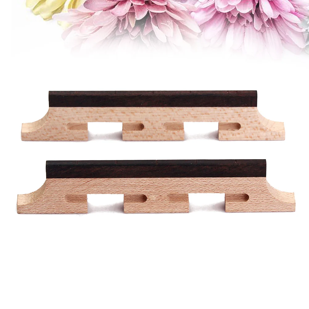 2 PCS 5 Strings Banjo Bridge Rosewood Three Legged String Instruments Parts for Ukulele Guitar Banjo