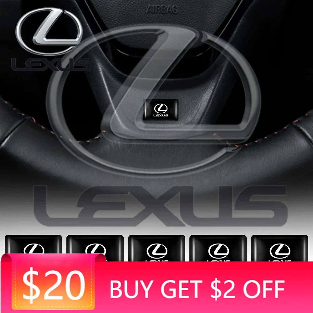 

Наклейки-эмблемы (10 шт.) для интерьера автомобиля, эпоксидные логотипы, декоративные стикеры для Lexus CT200h Fsport ES LS IS GS LC RC GC RX UX