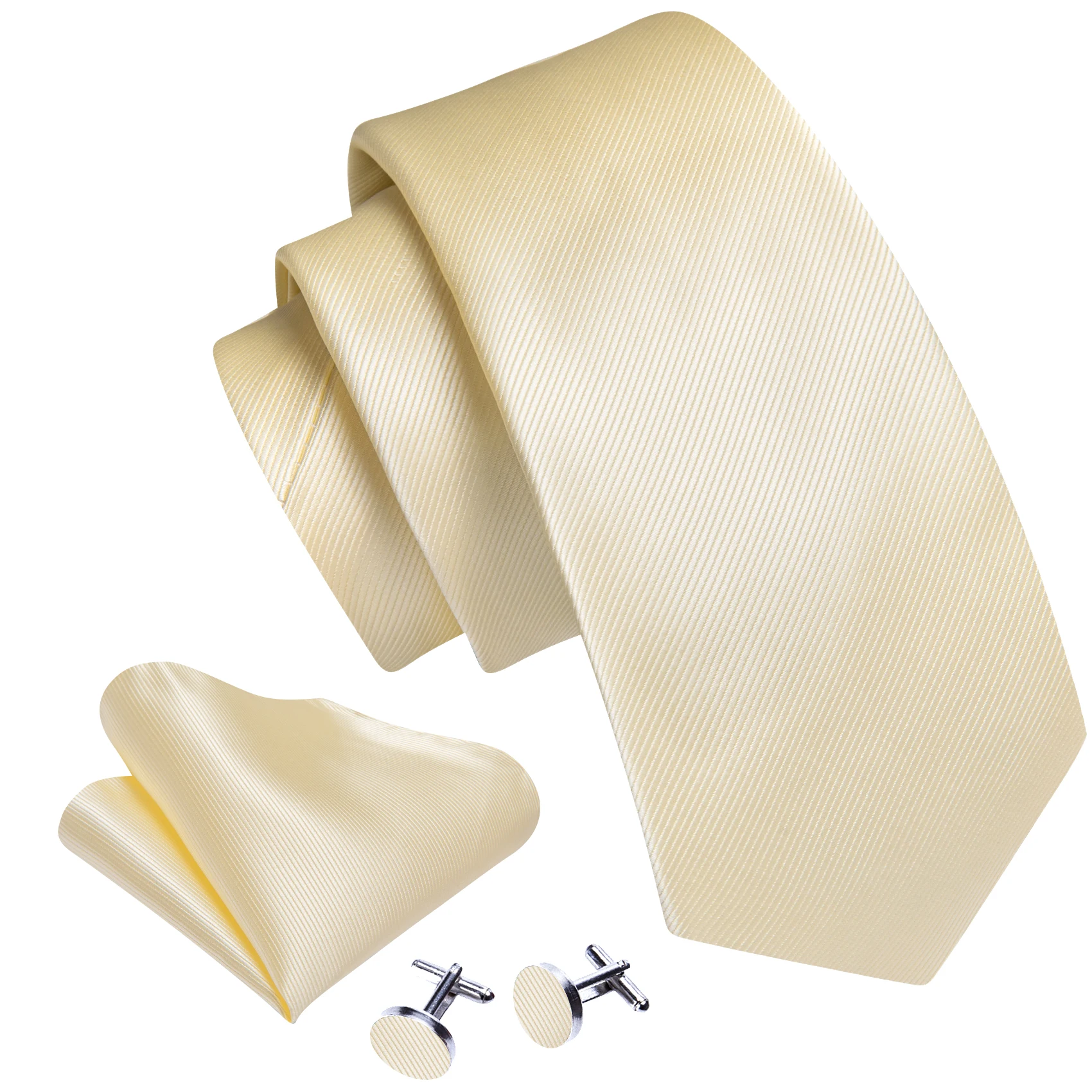 Barry.Wang elegante solido uomo cravatta cravatta di seta gemelli Hanky Set pianura per la festa nuziale maschile Business classico regalo 8.5CM di larghezza