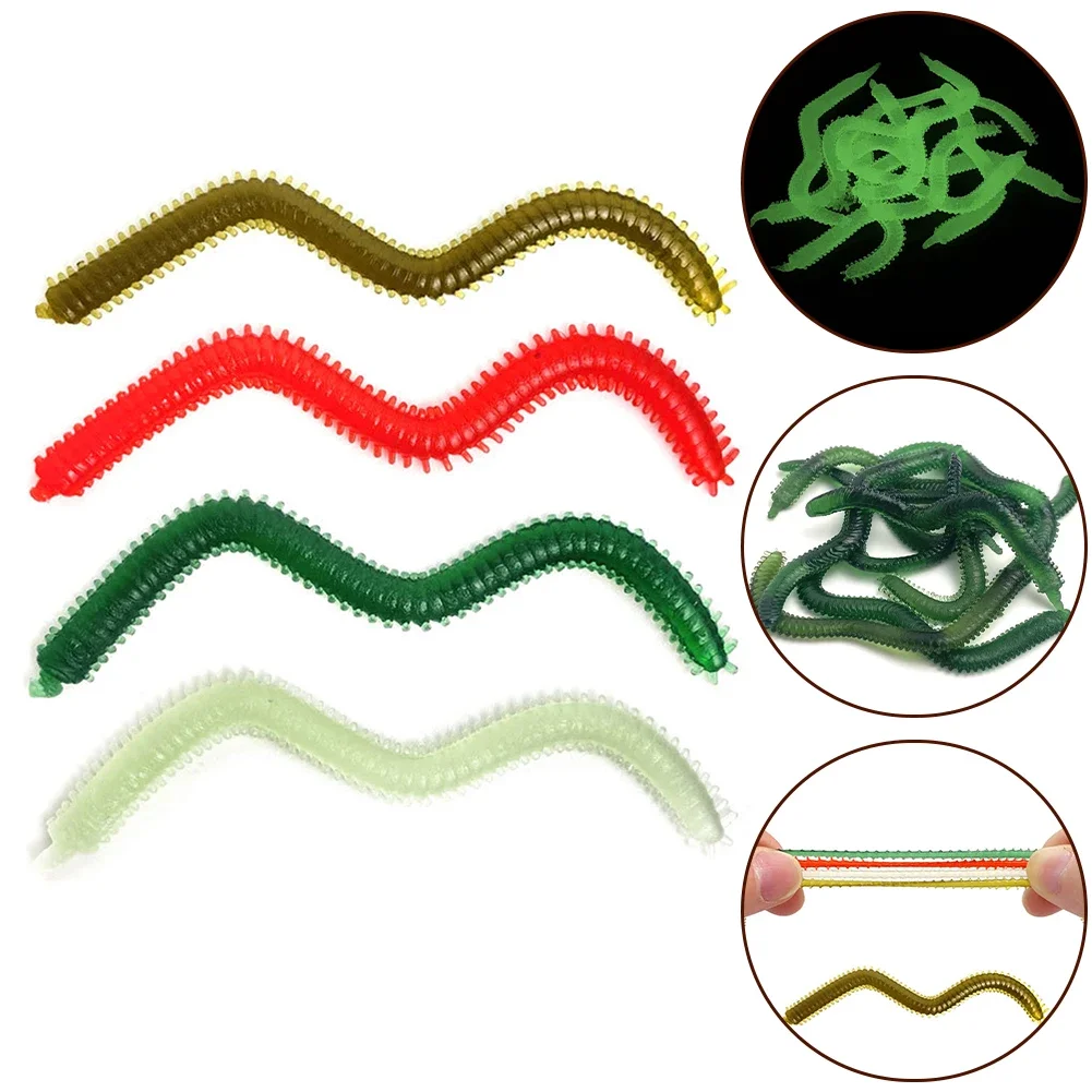 50PCS/box Artificial Sea Worms 5.5cm Soft Fishing Lures Soft Bait Lifelike Fishy Smell Lures Artificial Soft Centipede Worm Bait