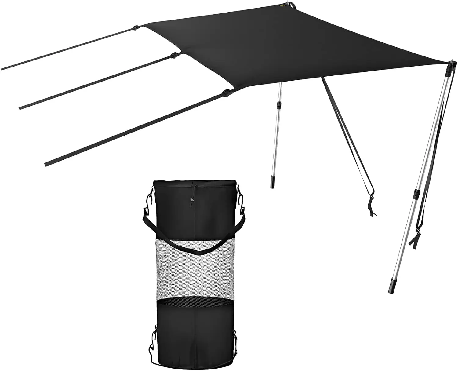 T-Top Sun Shade Kit 4' x 5', UV-Proof 600D Polyester T-top Extension Kit with Rustproof Steel Telescopic Poles.