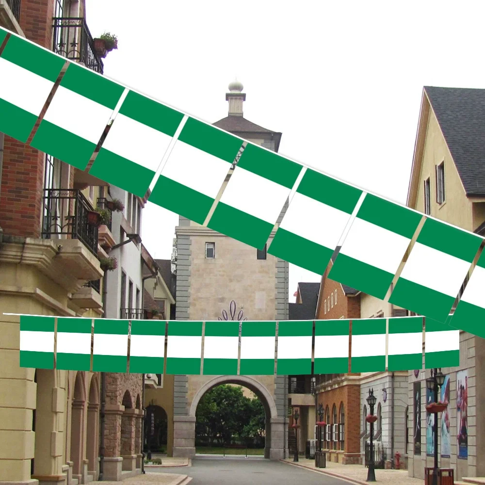 SKY FLAG Nigeria bunting flags 14x21cm 20pcs/lot Nigeria String flags Pennant Banner Festival Party Holiday for decor