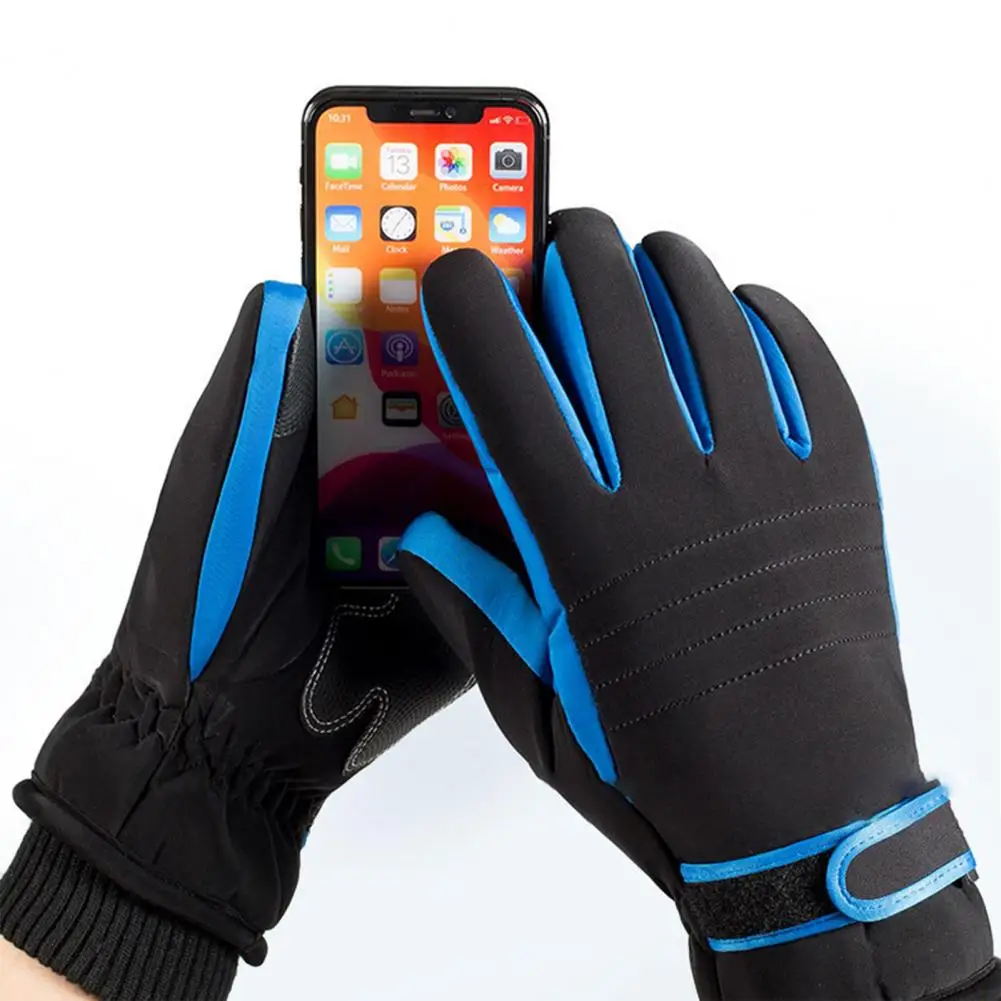 Cycling Gloves 1 Pair Simple Touchscreen Nylon  Windproof Men Winter Sports Cycling Gloves for Daily