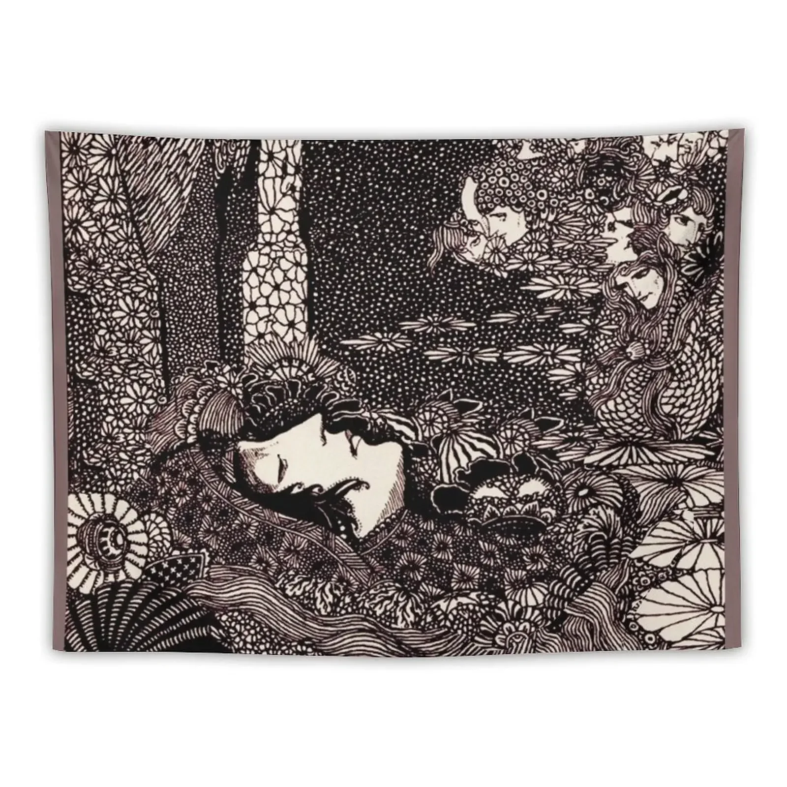 HD Sleeping Morella, from Edgar Allan Poe s Tales (1933) Tapestry For Bedroom On The Wall Tapestry