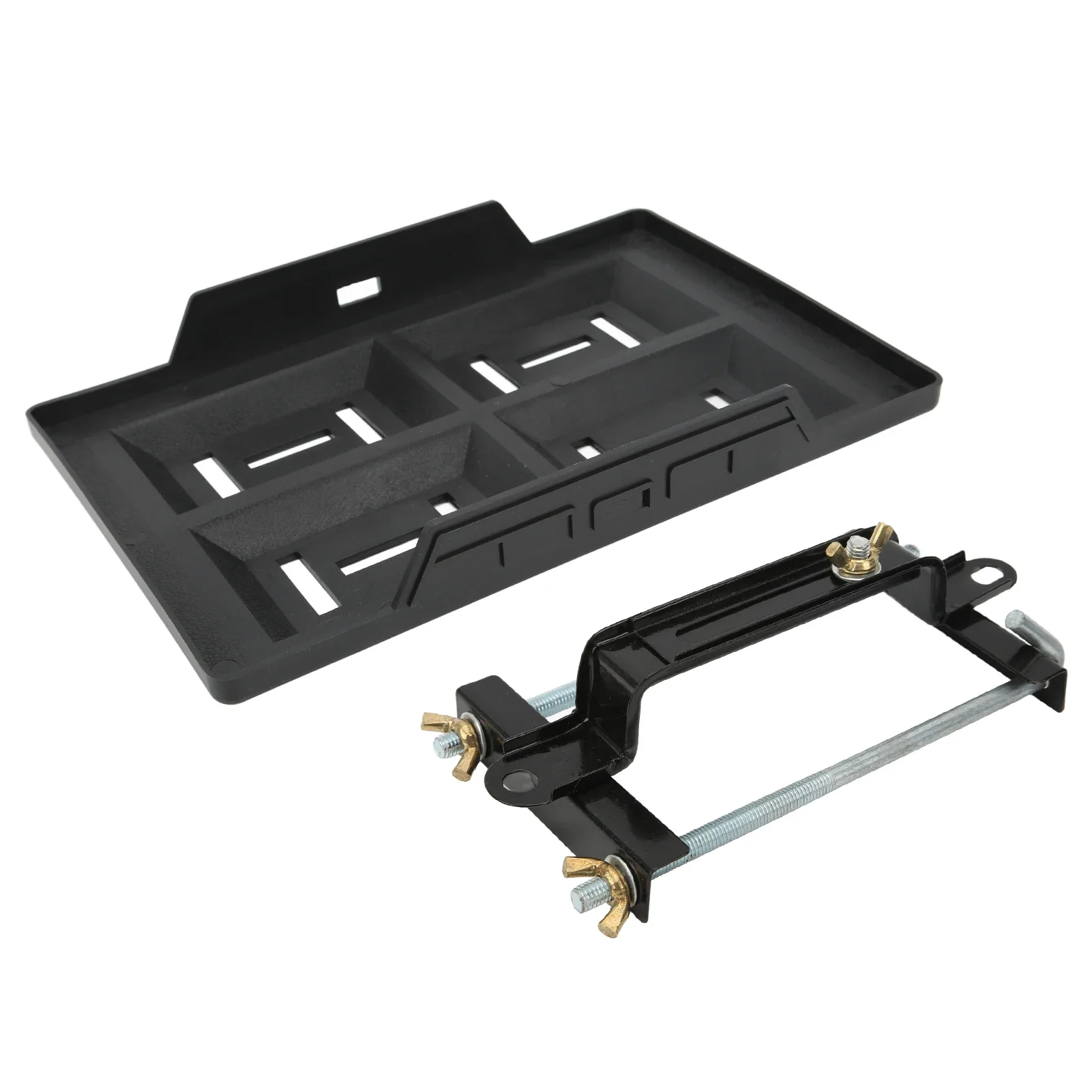 

Car Battery Hold Down Tray Bracket Storage Battery Holder Tray Mount Hold Down Clamp Bracket Kit For 27 30 31 Series Batteries