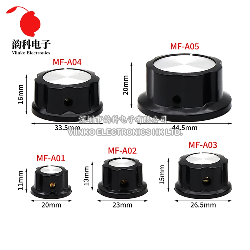 5pcs MF-A01 MF-A02 MF-A03 MF-A04 MF-A05 Potentiometer Knob WH118/WX050 Rotary Switch Electronic 6mm