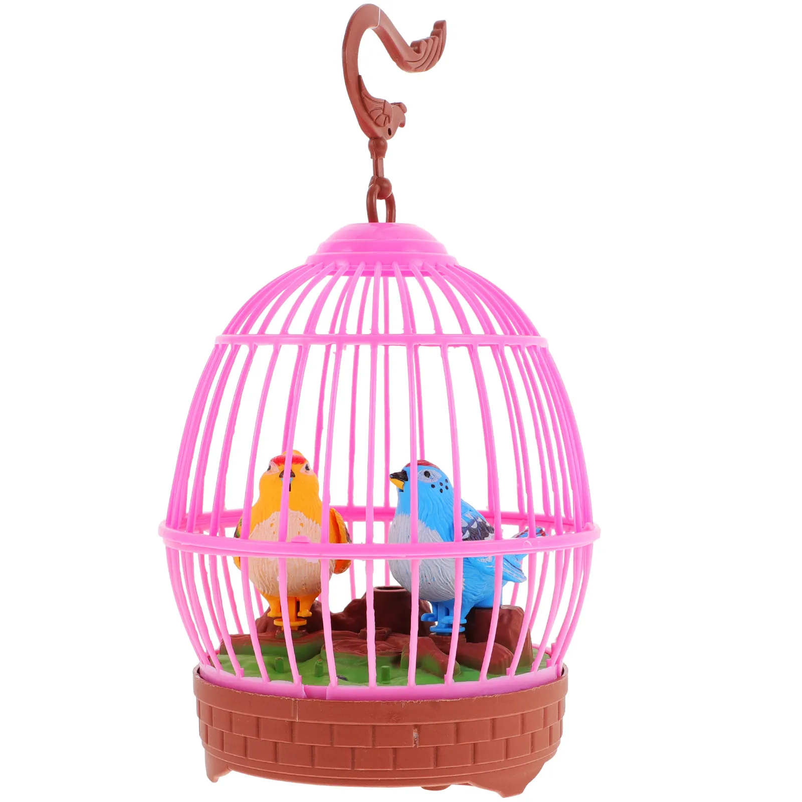 

1Pcs Voice-Control Parrot Cage Simulation Child Plaything Oval Mini Funny Educational Decorative Plastic Colorful