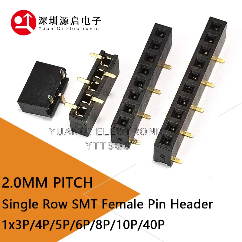 

10pcs 2.0mm Pitch SMD PH4.3mm Single Row Rohs SMT 1X3P/4P/5P/6P 8P 10P 40P Stackable PCB Female Pin Header Socket Connector