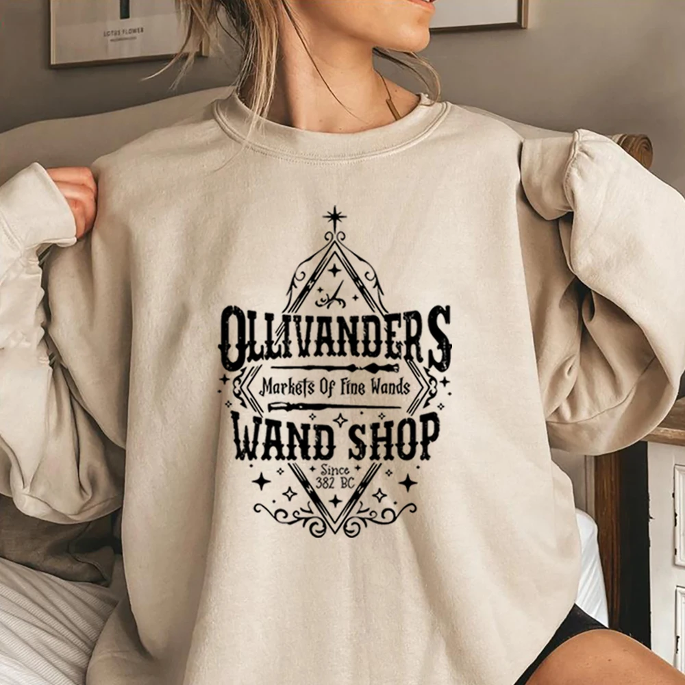 Ollivanders Wand Shop Sweatshirt Wizard Wand Shop Shirt Universal Trip Hoodie Book Nerd Jumper Magic School Crewneck Sweatshirts