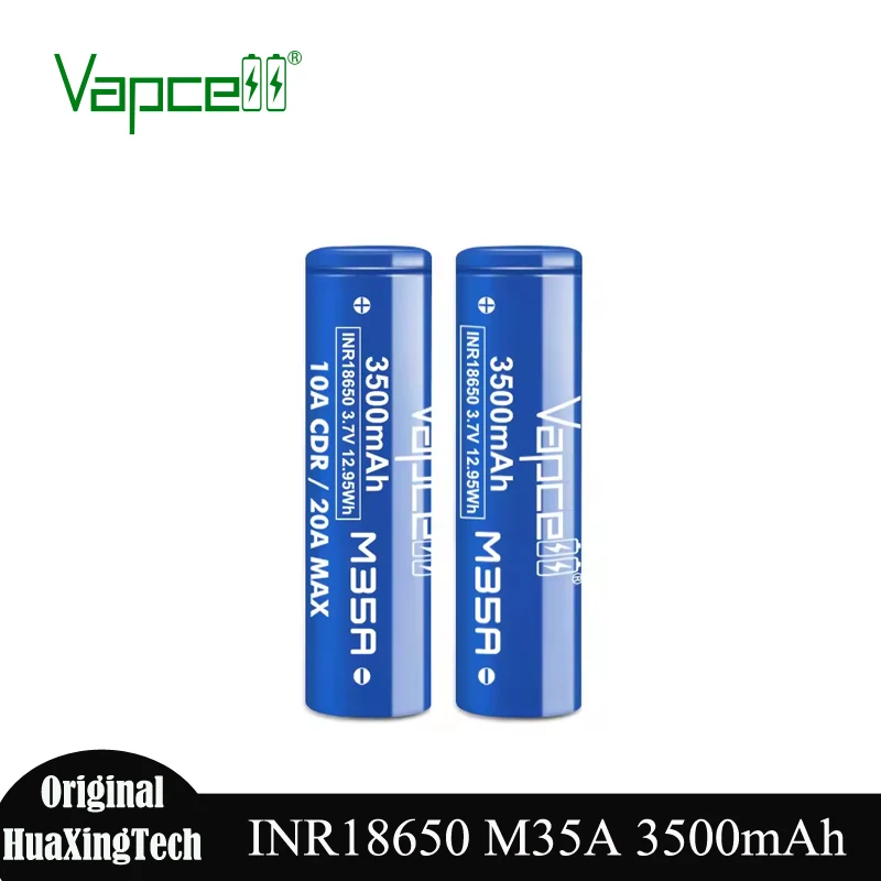 Original Grade A Vapcell M35A 18650 3500mah Battery 10A/20A 3.7V 12.95Wh INR18650 Rechargeable Lithium Batteries for Toys