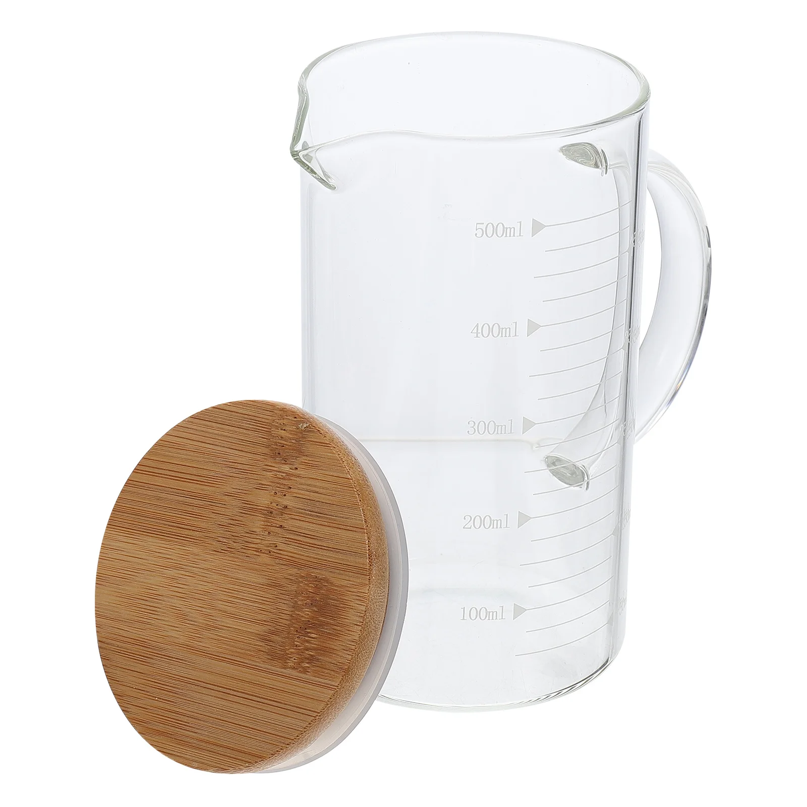 

1Set Thickened Glass Measuring Cup Heat Resistant Large Mouth Cover Kitchen Liquid Scale Milk Coffee Mug Glass Measuring Cup