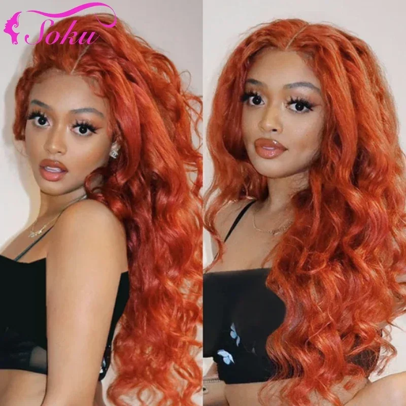 Colore arancione 350 fasci di onde del corpo SOKU brasiliano 100% estensione dei capelli umani fasci di tessuto dei capelli 1PC a buon mercato trama del tessuto dei capelli di Remy