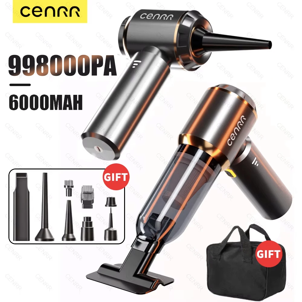 CENRR 9980000PA Car Vacuum Cleaner Strong Suction Cordless Wireless Cleaner Portable  HandHeld Vacuum Cleaner Cleaning Machine 