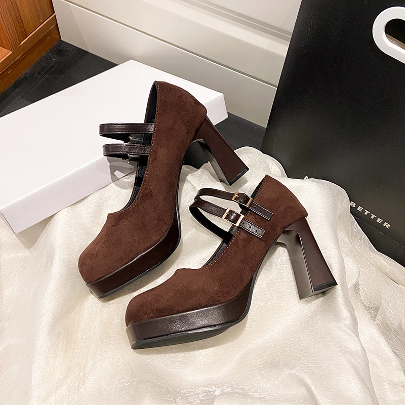 

Женские туфли Мэри Джейн на платформе с круглым носком и бантом, на высоком каблуке-блоке, не утомляющие ноги