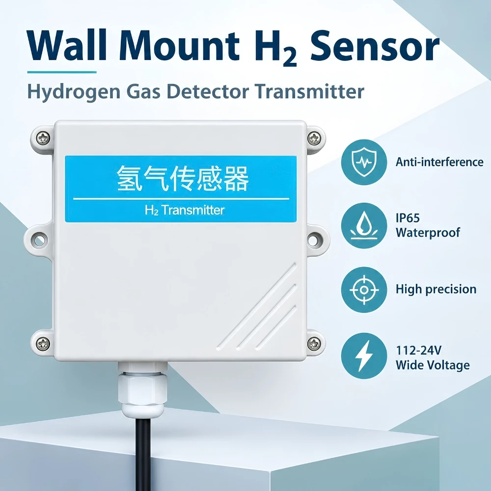 H2 Sensor Detector Gas Hydrogen Concentration Sensing Transmitters Module IP65 High Precision RS485 4-20mA 0-5V 40000PPM