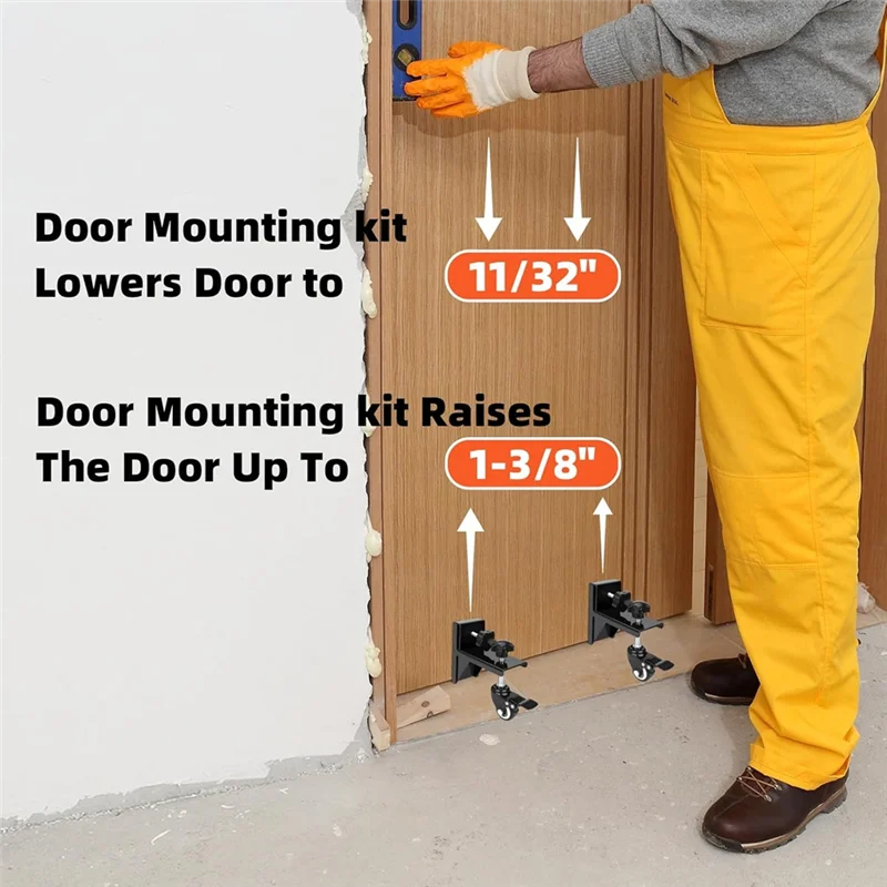 Y19A Door Mounting Hardware Kit Heavy Duty–Hanging Clamp,Panel Lift Cart For 1-10/32", 1-30/32" Pre-Hung,Front Doors