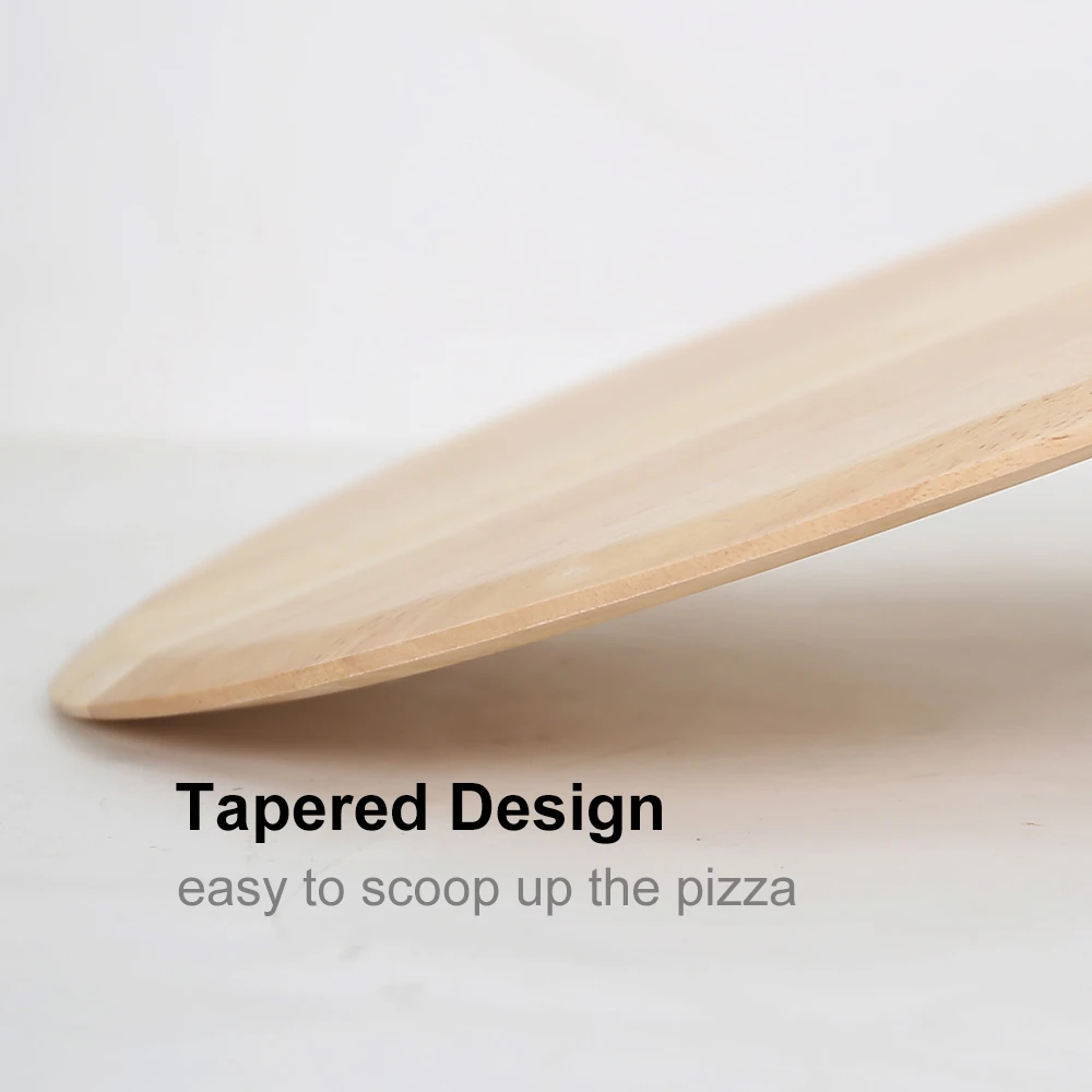 PizzAtHome 14 inch Wood Pizza Peel Pizza Paddle Cutting Board with Handle Baking Bread Cutting Fruit Vegetables Cheese