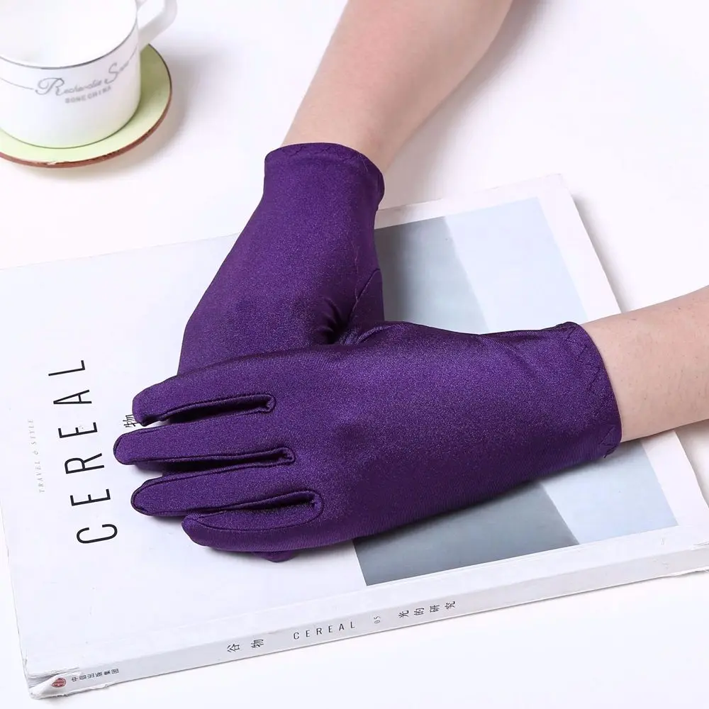 

Pure Color Summer Abrasion-resistant Pearlescent Driving Gloves Female Gloves Sun Protection Mittens Outdoor Sports Gloves