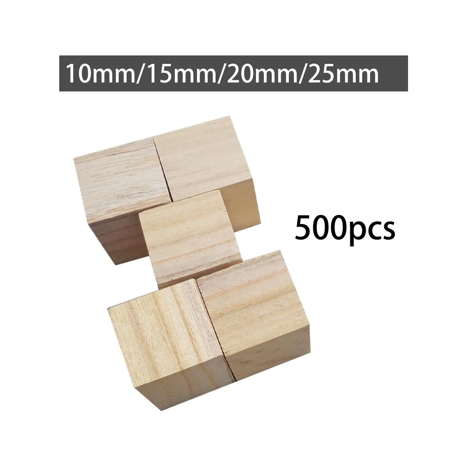 500 Pieces Wooden Blocks Square Blocks for Game Cubes Painting Decorating