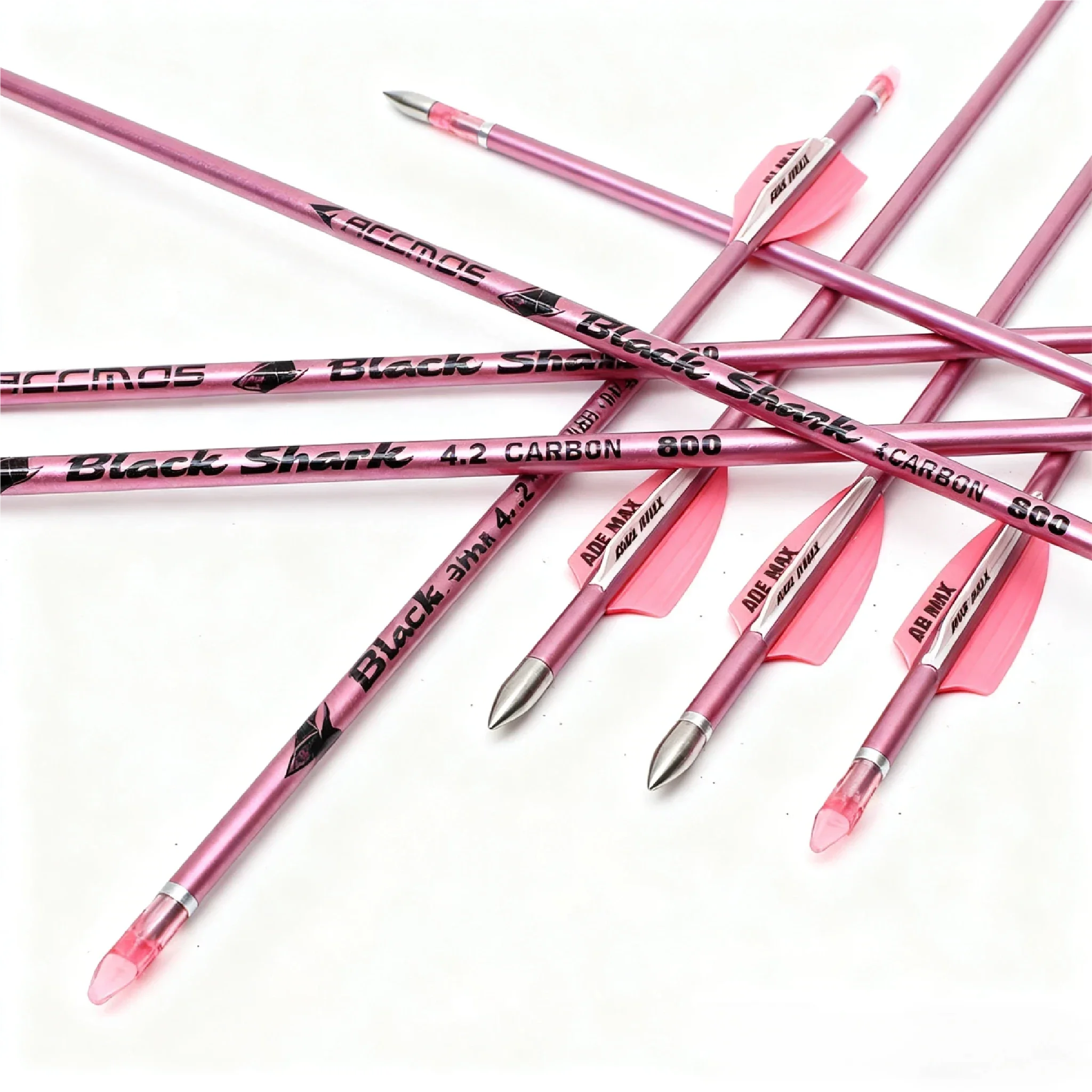 

12 шт. стрел из чистого карбона для блочных и традиционных луков, спайн 500-1000, ID 4.2 мм, для стрельбы по мишеням и тренировок