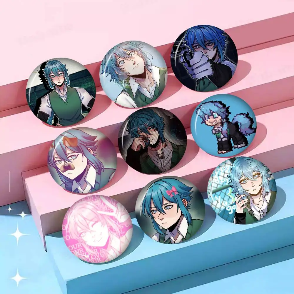 Anime The Kid at The B-Back Hyugo Manga Cartoon Broschen Abzeichen Runde handgefertigte Brosche Anstecknadeln Schmuck für Rucksack Kleidung Geschenke