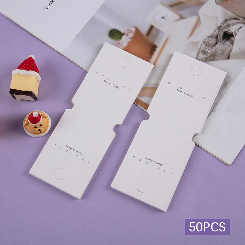 

[YU]50pcs Fold Over Hang Tags White Craft Hang Tag Card For Jewelry Display Hanging Bracelets Keychain Hair Clips Hair Ties