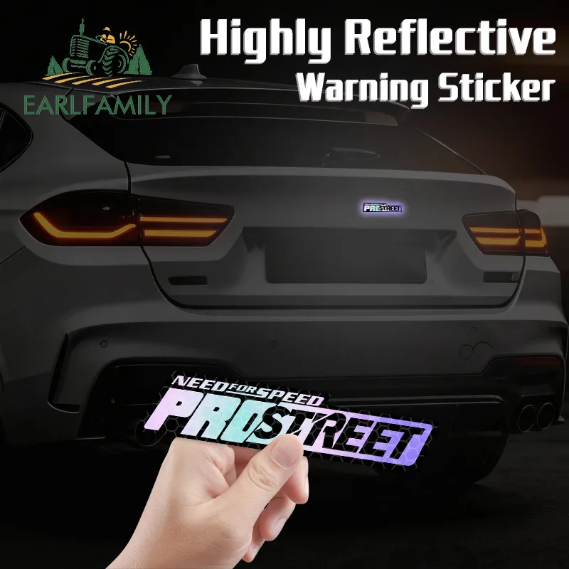 

EARLFAMILY Pro Street Slap Reflective Car Stickers Rear Windshield Motorcycle Skateboard Helemt Decal Waterproof Car Styling