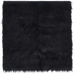 Black Faux Fur Fabric 15.7x15.7 Inch Soft Plush Shaggy Squares Pre-Cut Craft Fur Fabric for Costumes Rugs Pillows Sewing