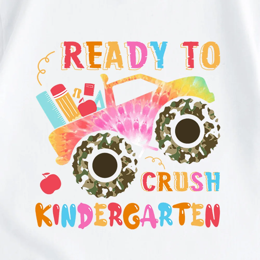 Mädchen Sommer Kurzarm T-shirt Monster Truck Print Casual Rundhals Bequeme kinder Top Mädchen Kleidung Jungen Kleidung