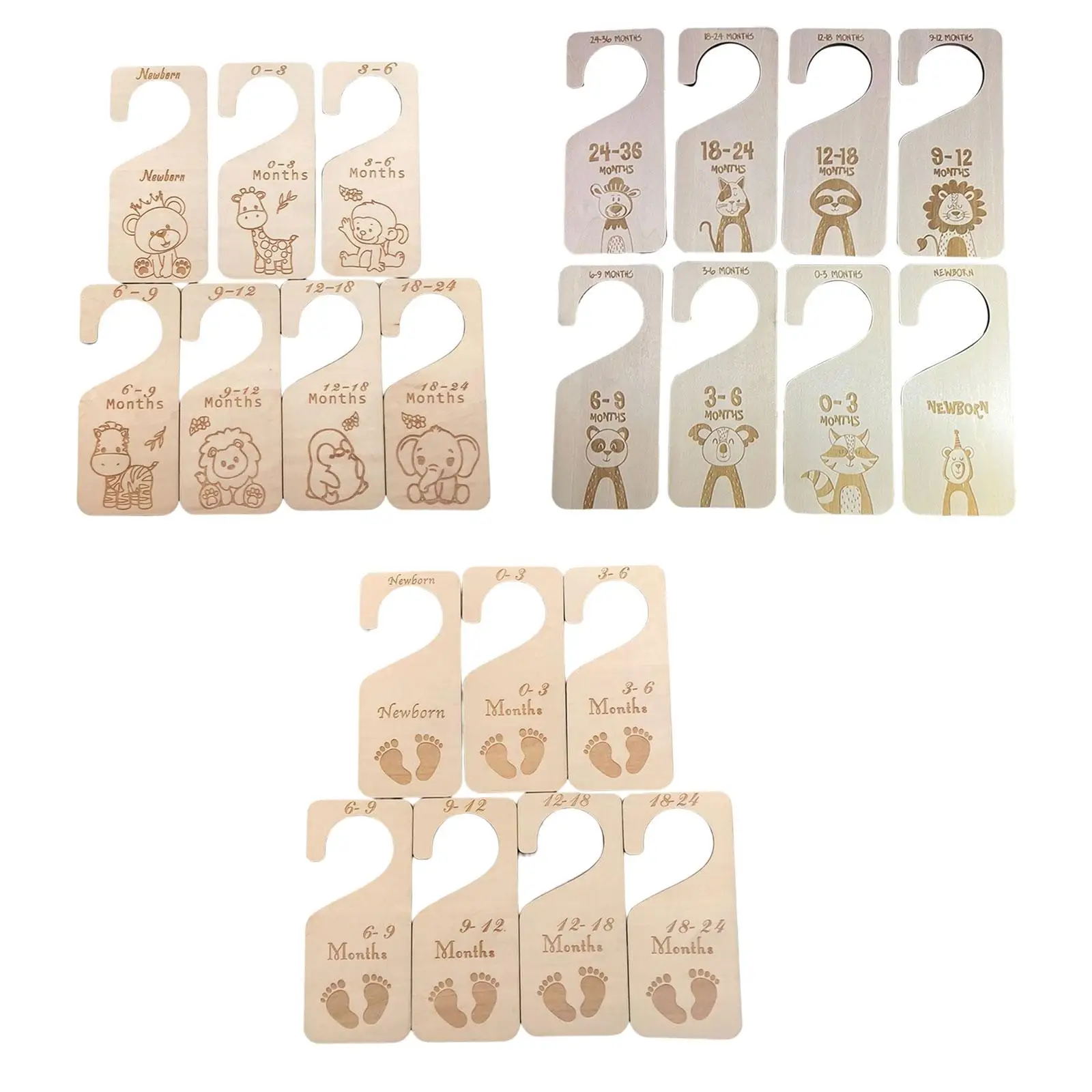 Baby Closet Dividers,Set of 7,from Newborn to 24 Month,Baby Closet Organizers,Nursery Decor,Baby Clothes Organizers